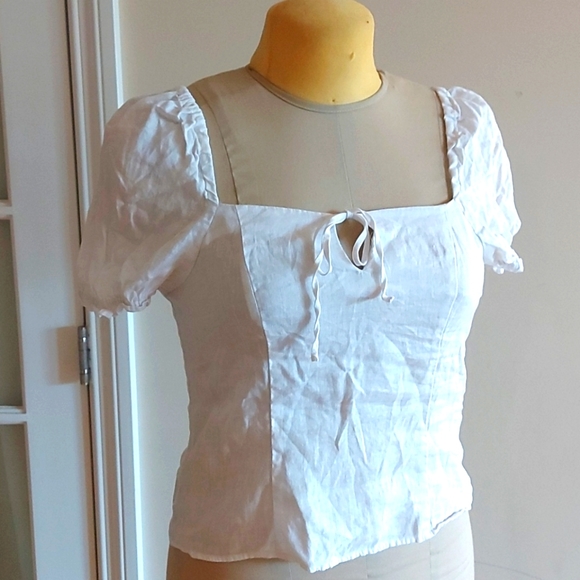 H&M Tops - H & M white Linen blouse Sz. M